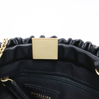 スムースレザー クラッチバッグ / Miami Clutch N122 ハンドバッグ ショルダー チェーン ギャザー カーフレザー