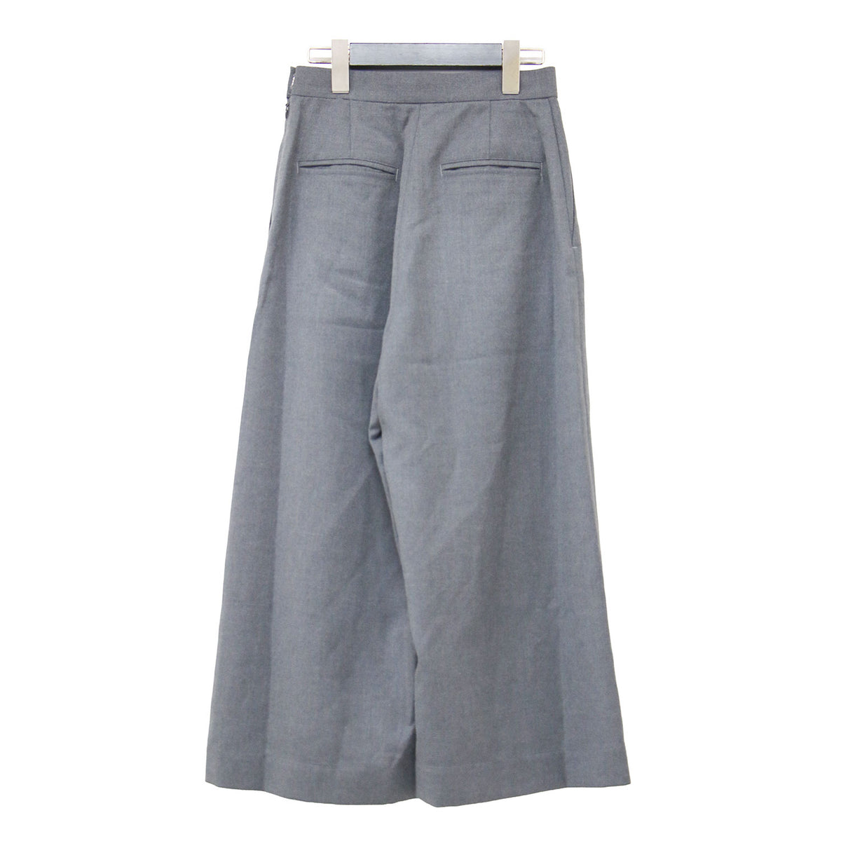 タックパンツ / クロップド丈 Aライン フレア サイドファスナー
