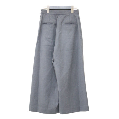 タックパンツ / クロップド丈 Aライン フレア サイドファスナー