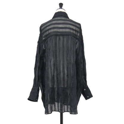 26春夏 シアー チェック ビッグシャツ / sheer check big shirt PV-030086 / 長袖 ワイド ワッシャー加工