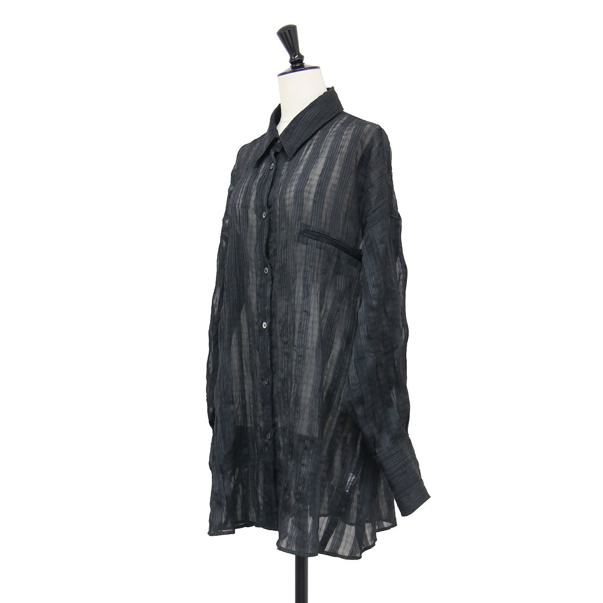26春夏 シアー チェック ビッグシャツ / sheer check big shirt PV-030086 / 長袖 ワイド ワッシャー加工