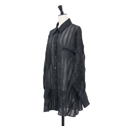 26春夏 シアー チェック ビッグシャツ / sheer check big shirt PV-030086 / 長袖 ワイド ワッシャー加工