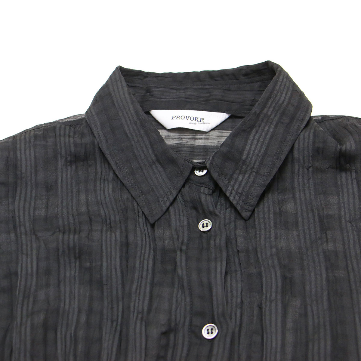 26春夏 シアー チェック ビッグシャツ / sheer check big shirt PV-030086 / 長袖 ワイド ワッシャー加工