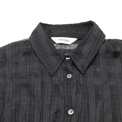 26春夏 シアー チェック ビッグシャツ / sheer check big shirt PV-030086 / 長袖 ワイド ワッシャー加工