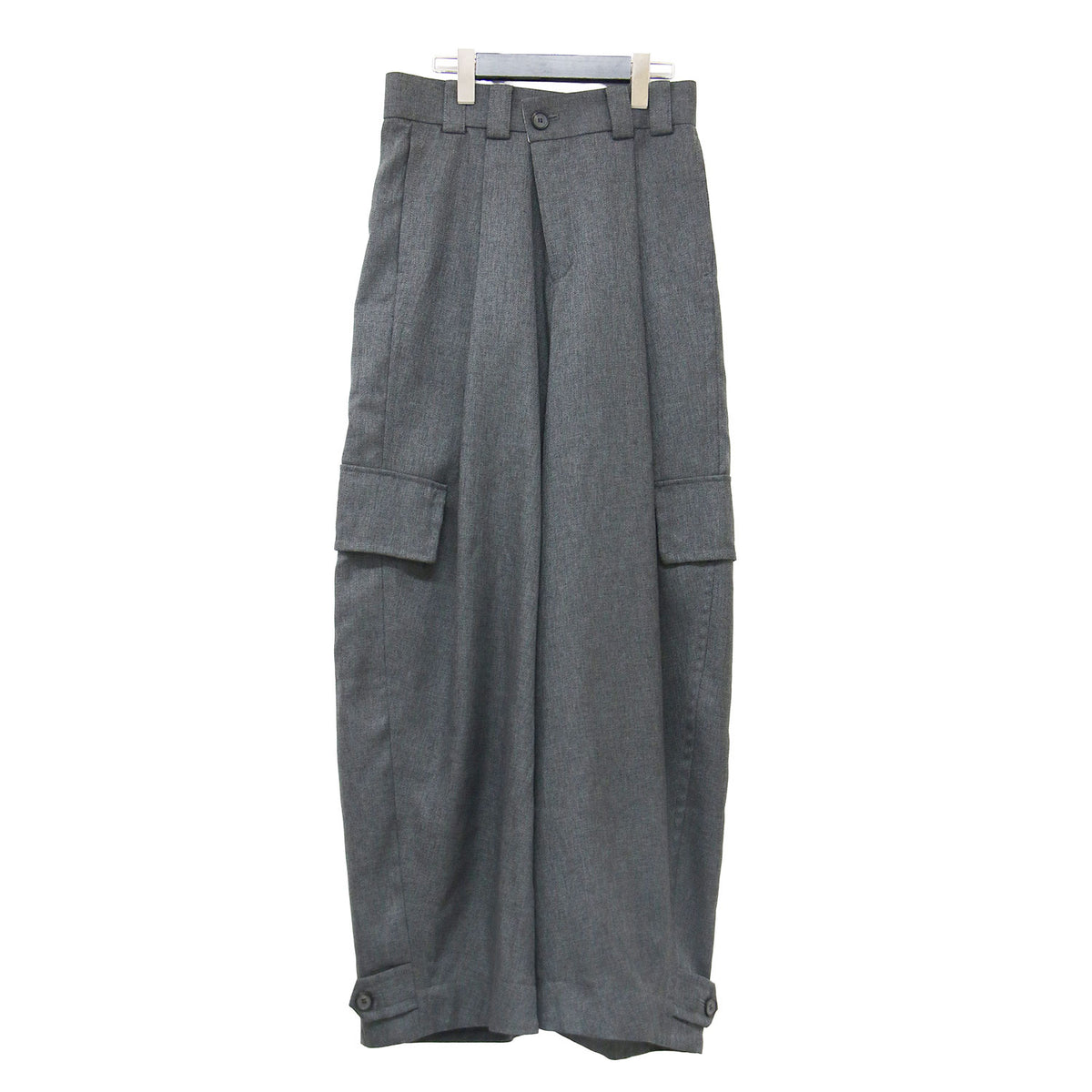 26春夏 バレルレッグ カーゴ トラウザーズ スラックス / ワイドパンツ アシンメトリー ギャザー