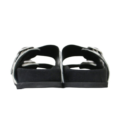 26春夏 2ベルト サンダル / 2 BELT SANDALS 26093450004010 / フラット ハラコ調 ホルスタイン柄 カウレザー