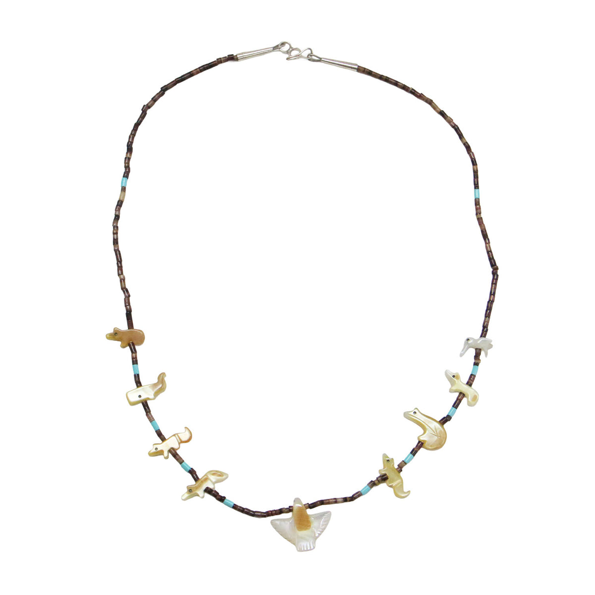 26秋冬 フィティッシュ ショートネックレス / SHORT NECKLACE ペンダント ビーズ アニマルモチーフ シェル 天然石 SV925