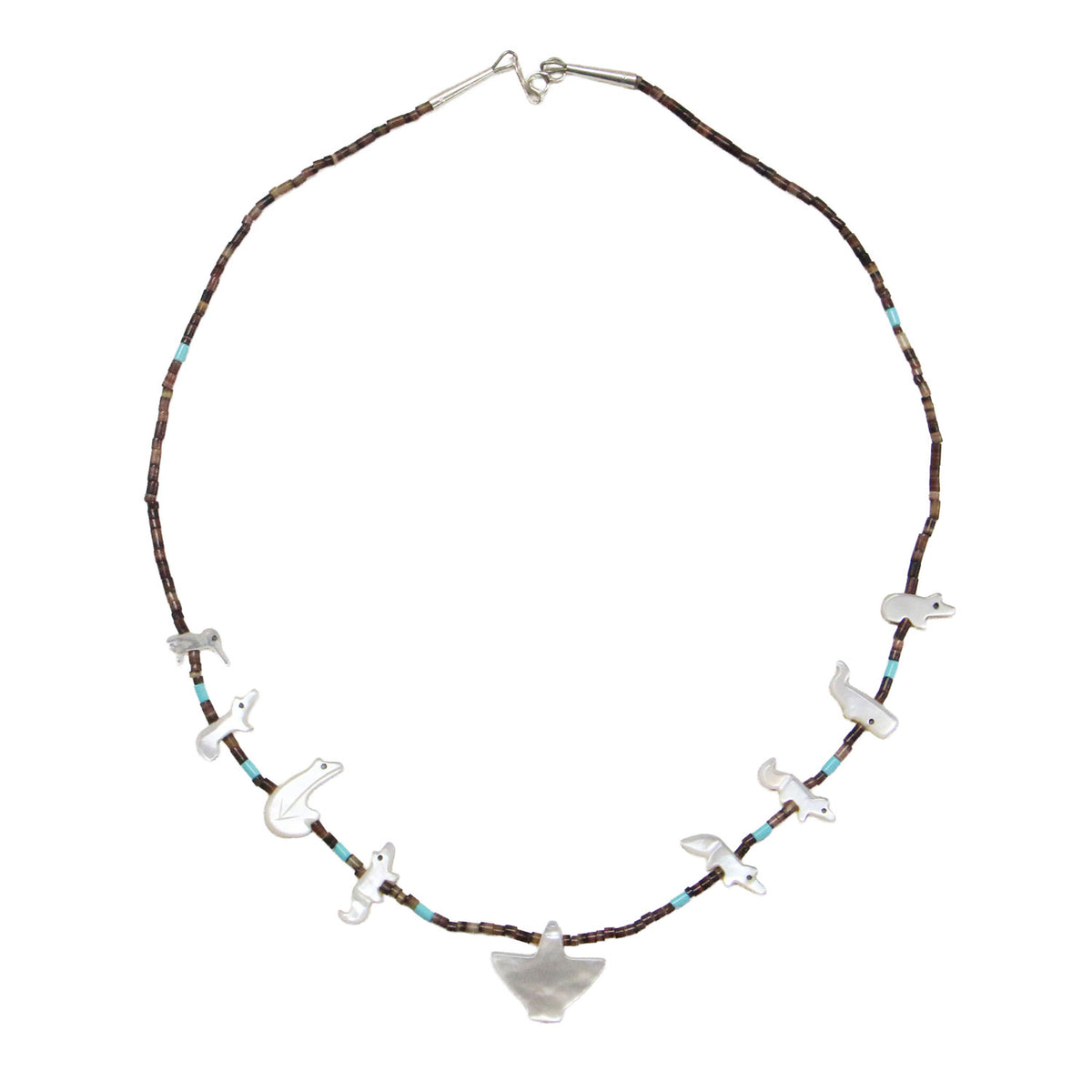 26秋冬 フィティッシュ ショートネックレス / SHORT NECKLACE ペンダント ビーズ アニマルモチーフ シェル 天然石 SV925