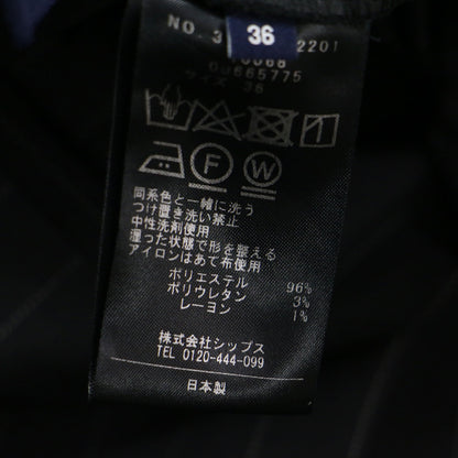 24秋冬 ストライプ ツイル ストレート パンツ / 313-12-2201 / スラックス イージーパンツ ウエストゴム タック センタープレス ストレッチ ウォッシャブル