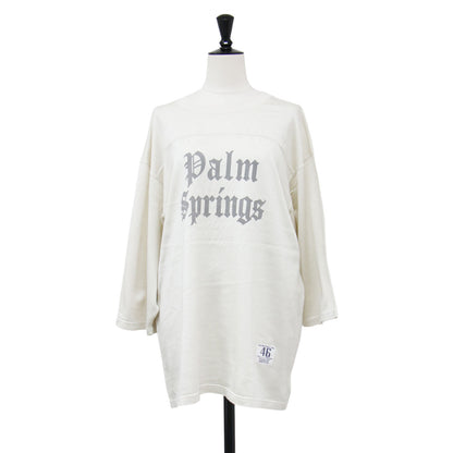 25秋冬 グラフィックプリント フットボールTシャツ / 25070560214030 / カットソー 七分袖 クルーネック ワイド コットン