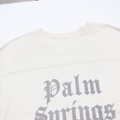 25秋冬 グラフィックプリント フットボールTシャツ / 25070560214030 / カットソー 七分袖 クルーネック ワイド コットン
