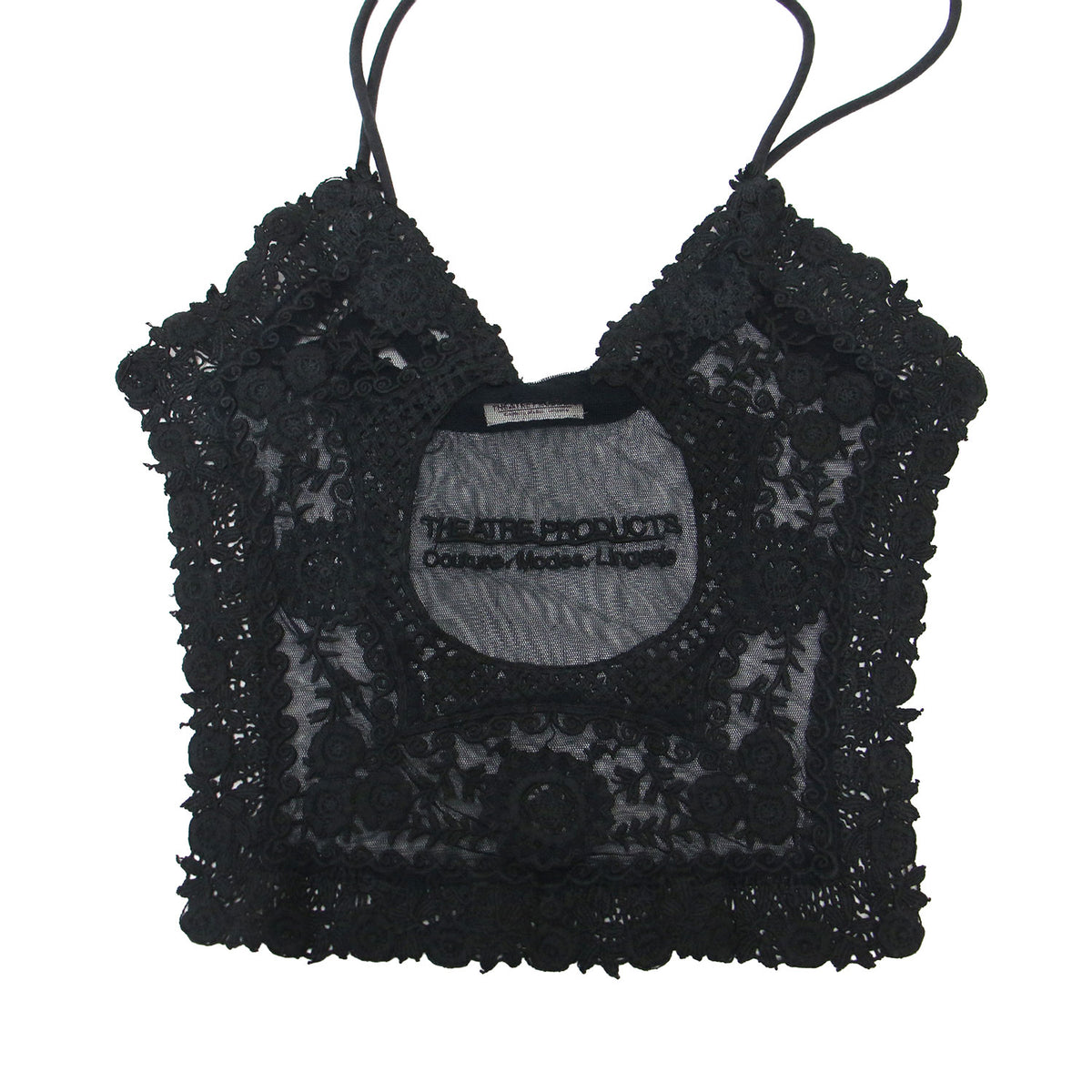チュールレース トートバッグ / ダブルハンドル ショルダー シアー ブランドロゴ 刺繍