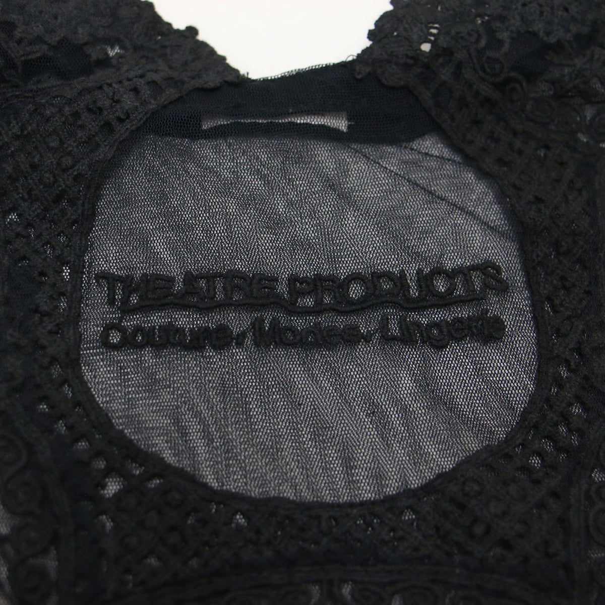 チュールレース トートバッグ / ダブルハンドル ショルダー シアー ブランドロゴ 刺繍