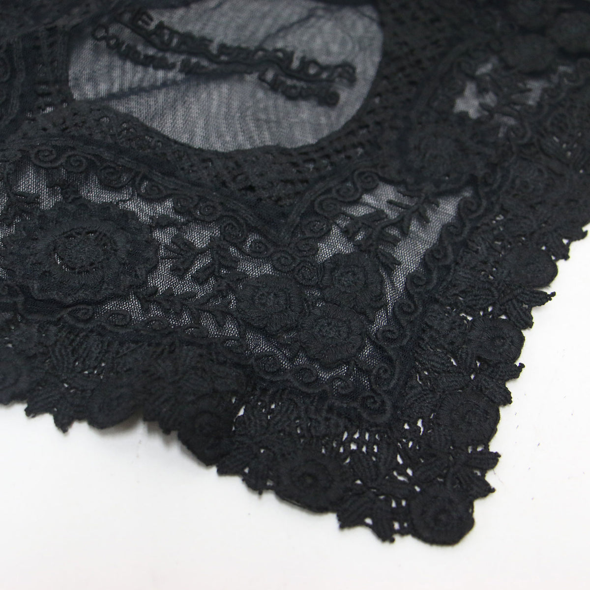 チュールレース トートバッグ / ダブルハンドル ショルダー シアー ブランドロゴ 刺繍