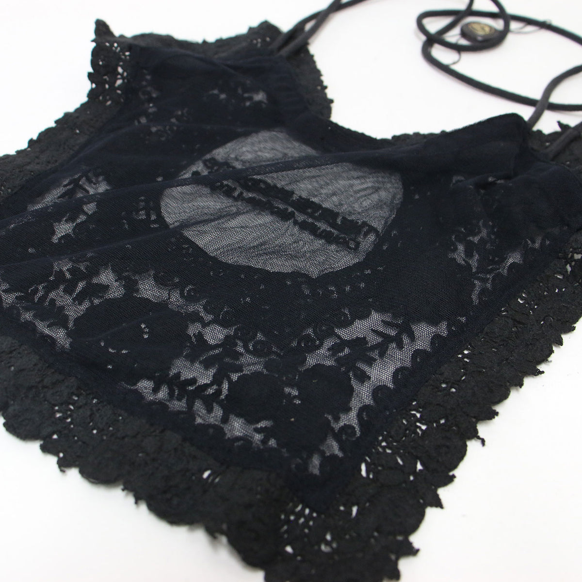 チュールレース トートバッグ / ダブルハンドル ショルダー シアー ブランドロゴ 刺繍