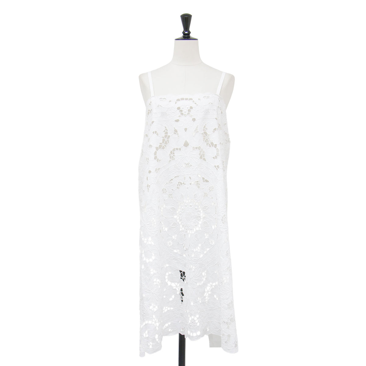 25秋冬 カットワーク パーツ テーブルクロス エプロンドレス / cutwork parts tablecloth aprondr H0-00-7045 / キャミソール ノースリーブ 花柄 ラップ コットン リネン ウォッシャブル