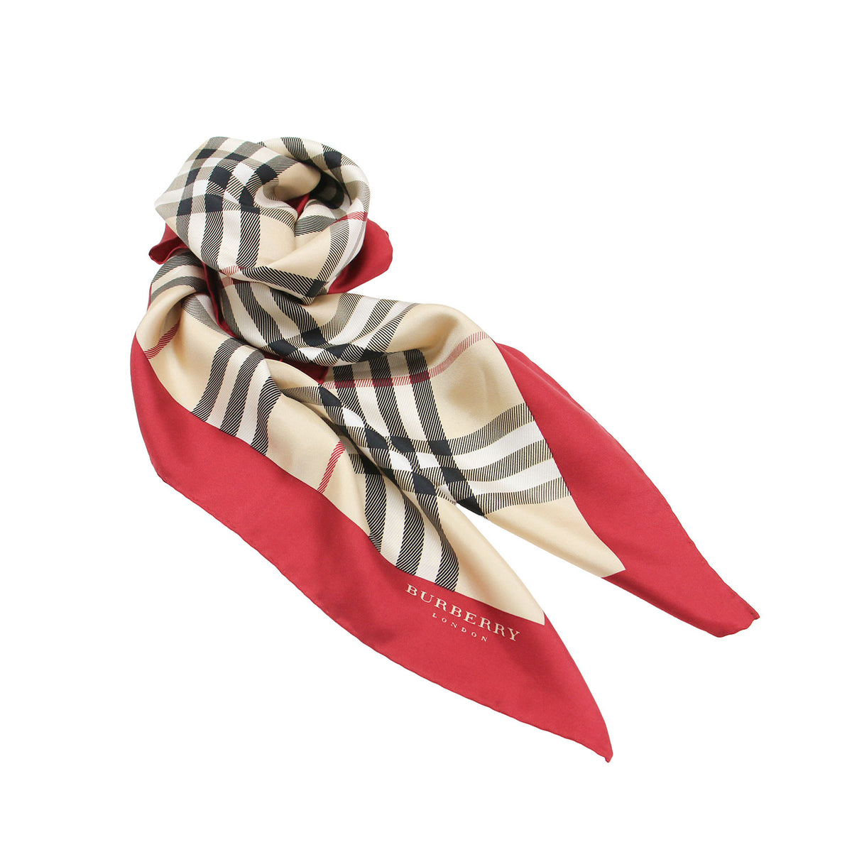 ノバチェック ネックスカーフ / バンダナ 正方形 ロゴ シルク