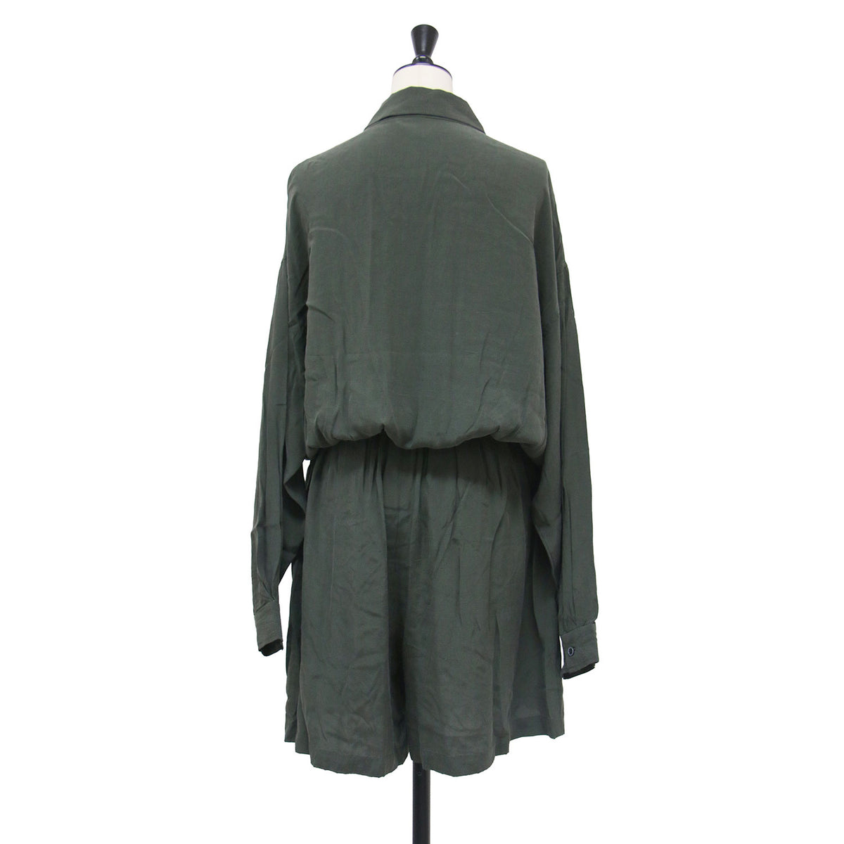 25春夏 サテン ショーツ オールインワン / 25030520106010 / シャツ 長袖 スキッパー カシュクール フレア