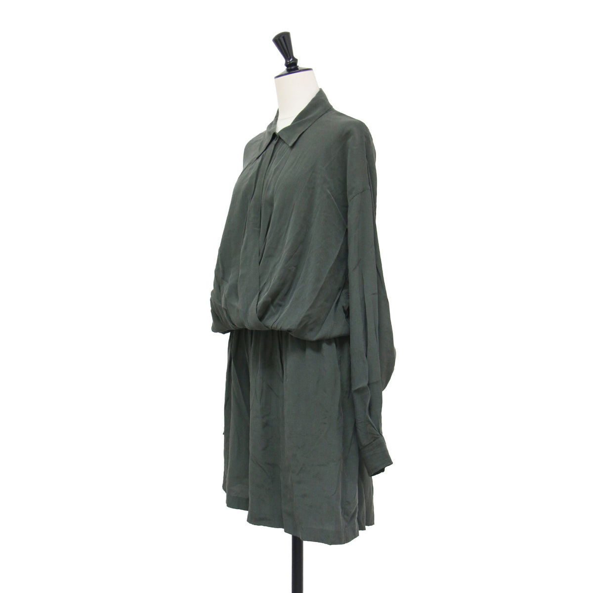 25春夏 サテン ショーツ オールインワン / 25030520106010 / シャツ 長袖 スキッパー カシュクール フレア