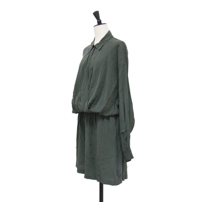 25春夏 サテン ショーツ オールインワン / 25030520106010 / シャツ 長袖 スキッパー カシュクール フレア