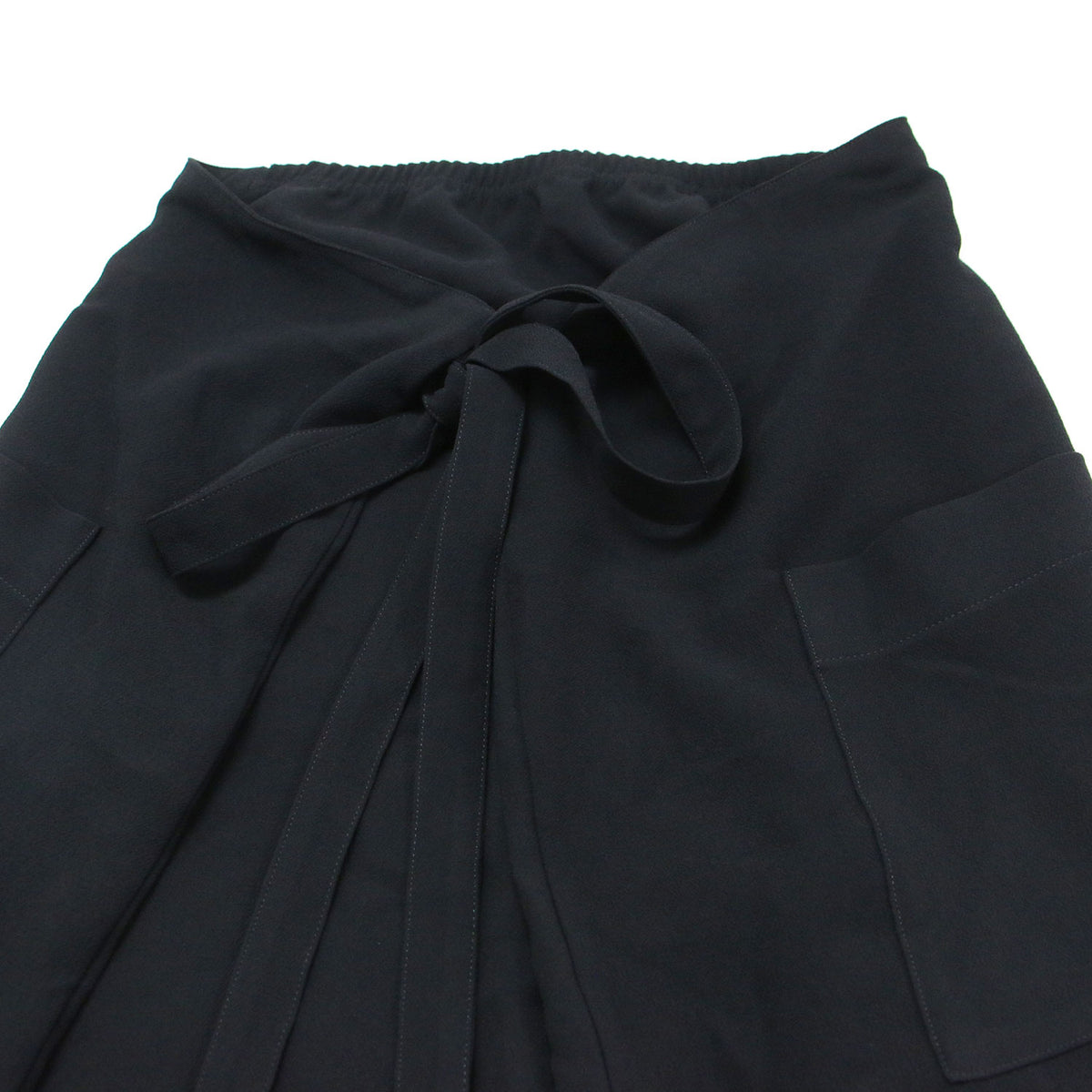 26春夏 ジョーゼット ウエストゴム ダブルラップスカート / MINA DOUBLE WRAP SKIRT 14502-249-1316-1 / ロング丈 ストレート リボン