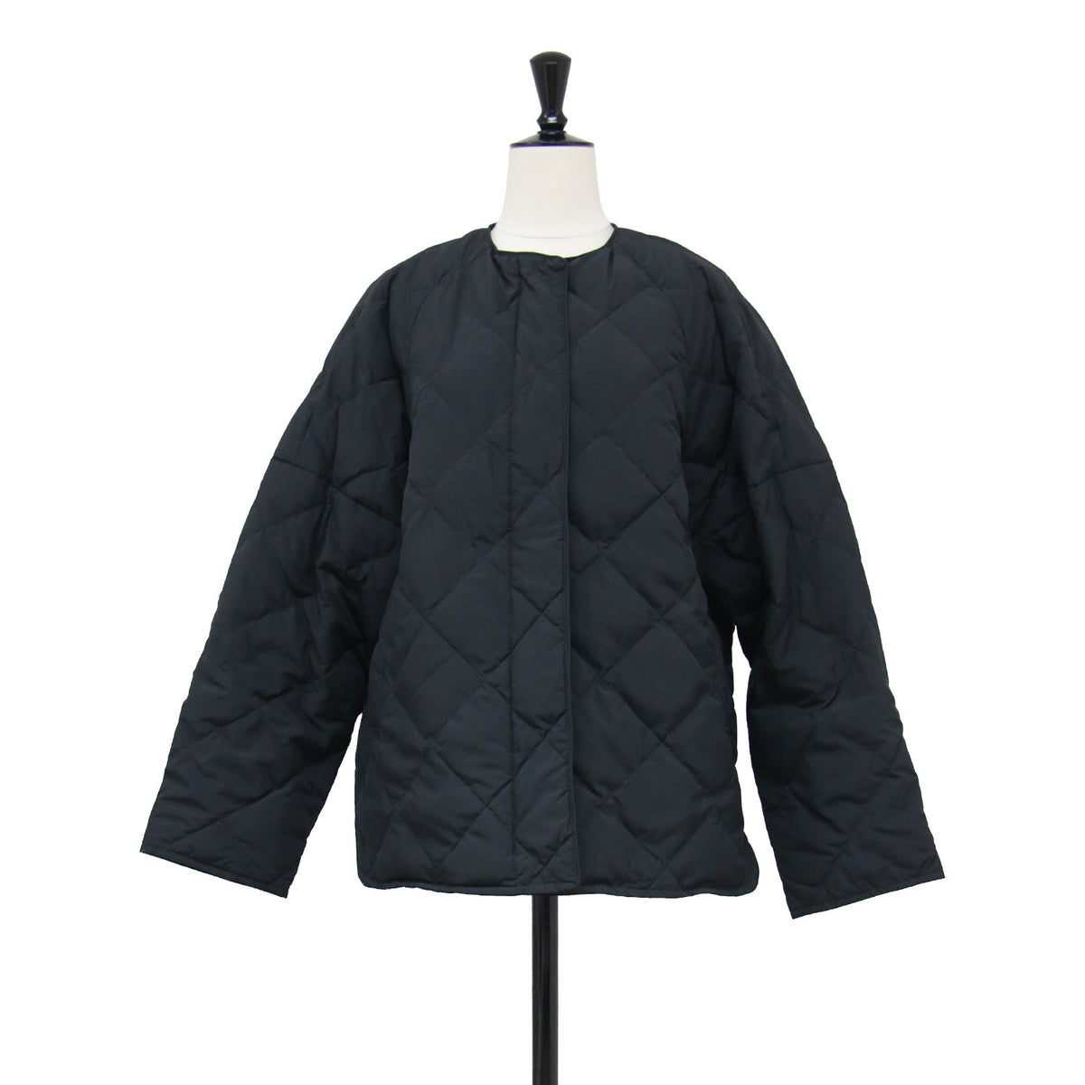 × UNFILO 25秋冬 ノーカラー キルティング ジャケット / ブルゾン 長袖 クルーネック ラグラン ナイロン