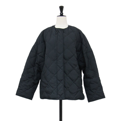 × UNFILO 25秋冬 ノーカラー キルティング ジャケット / ブルゾン 長袖 クルーネック ラグラン ナイロン