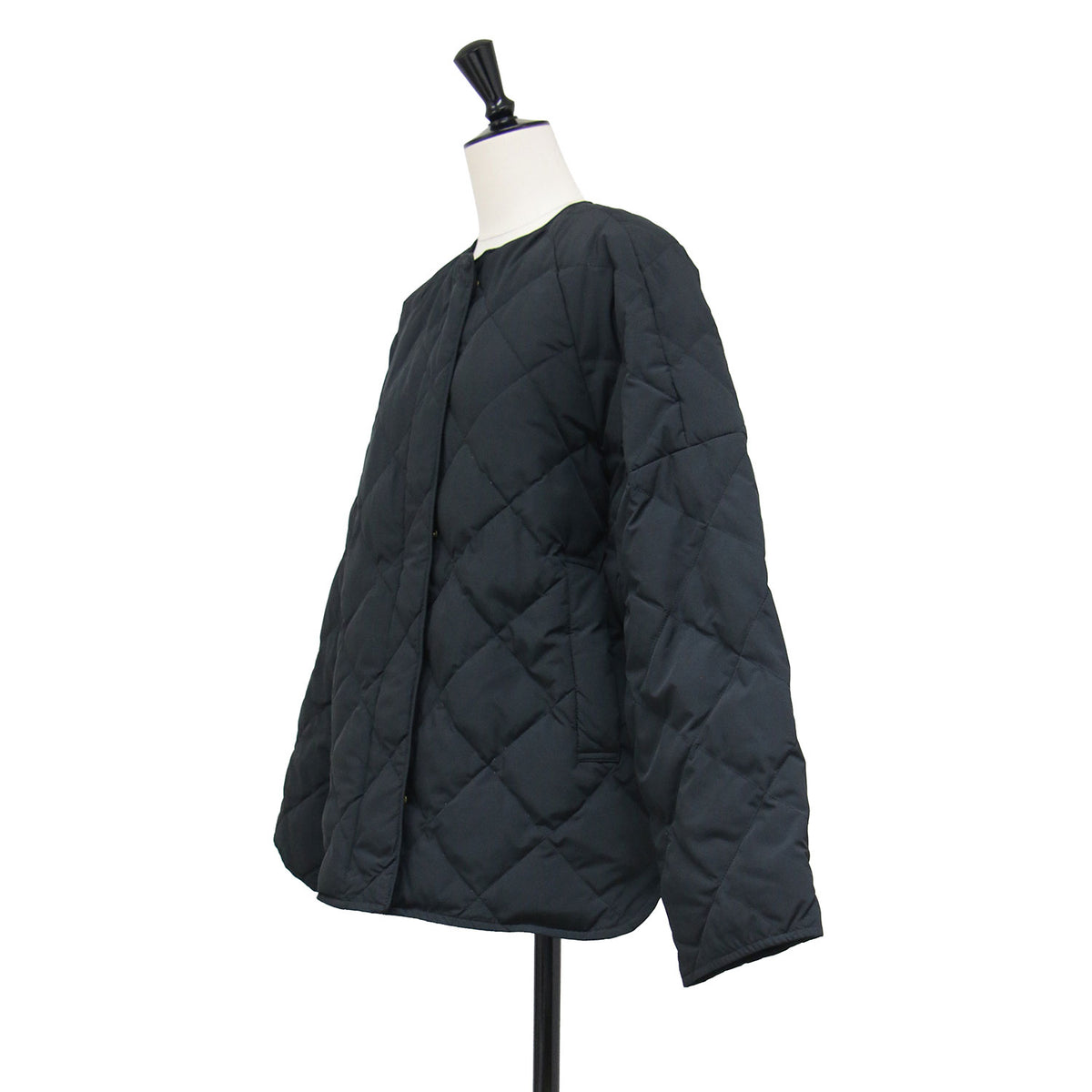 × UNFILO 25秋冬 ノーカラー キルティング ジャケット / ブルゾン 長袖 クルーネック ラグラン ナイロン