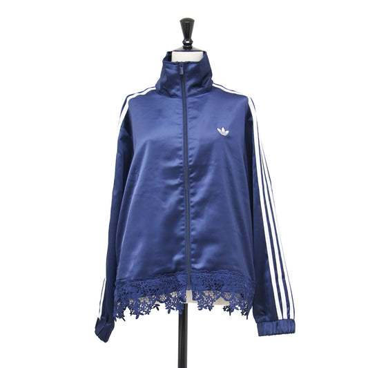 韓国限定 レースサテン トラックジャケット / FB SAT LACE TT LD1803 / ジップアップジャージ 長袖 スタンドカラー トレフォイルロゴ スリーストライプス