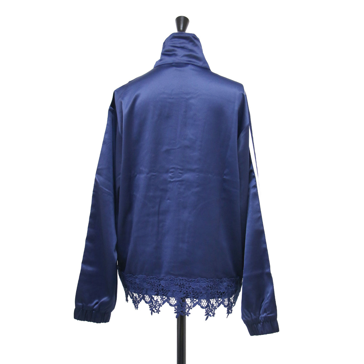 韓国限定 レースサテン トラックジャケット / FB SAT LACE TT LD1803 / ジップアップジャージ 長袖 スタンドカラー トレフォイルロゴ スリーストライプス