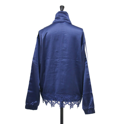 韓国限定 レースサテン トラックジャケット / FB SAT LACE TT LD1803 / ジップアップジャージ 長袖 スタンドカラー トレフォイルロゴ スリーストライプス