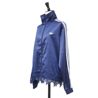 韓国限定 レースサテン トラックジャケット / FB SAT LACE TT LD1803 / ジップアップジャージ 長袖 スタンドカラー トレフォイルロゴ スリーストライプス