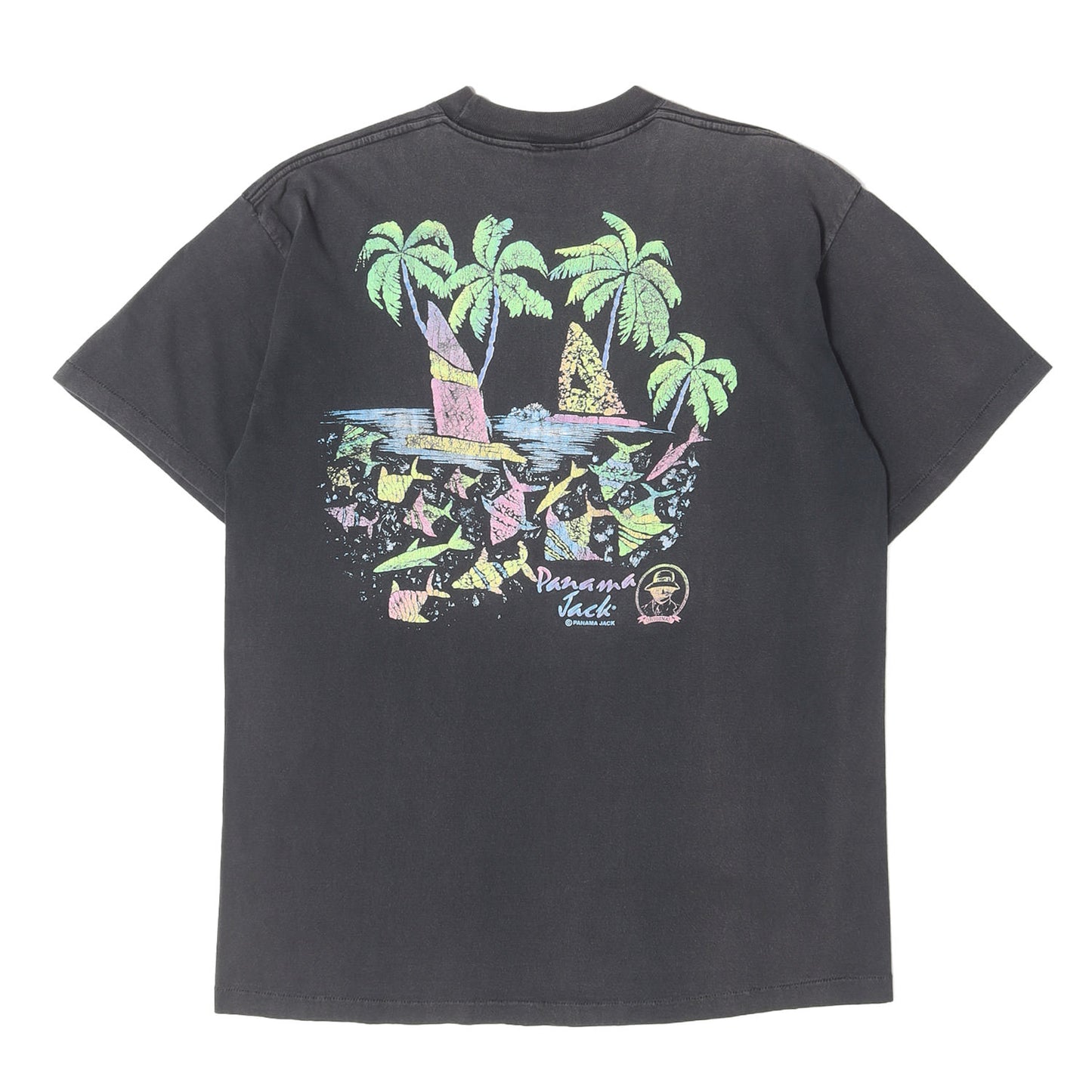 [雰囲気抜群] 90s パームツリー 両面プリント クルーネック Tシャツ / USA製 PANAMA JACK