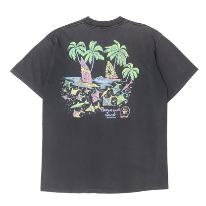 [雰囲気抜群] 90s パームツリー 両面プリント クルーネック Tシャツ / USA製 PANAMA JACK
