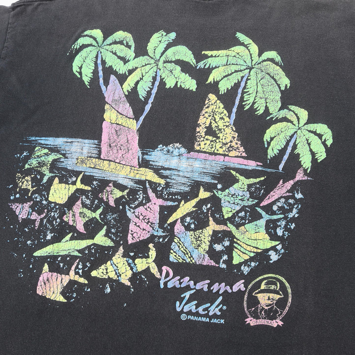 [雰囲気抜群] 90s パームツリー 両面プリント クルーネック Tシャツ / USA製 PANAMA JACK