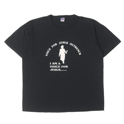 90s JESUS 両面プリント クルーネック Tシャツ / USA製 RUSSELL ATHLETIC