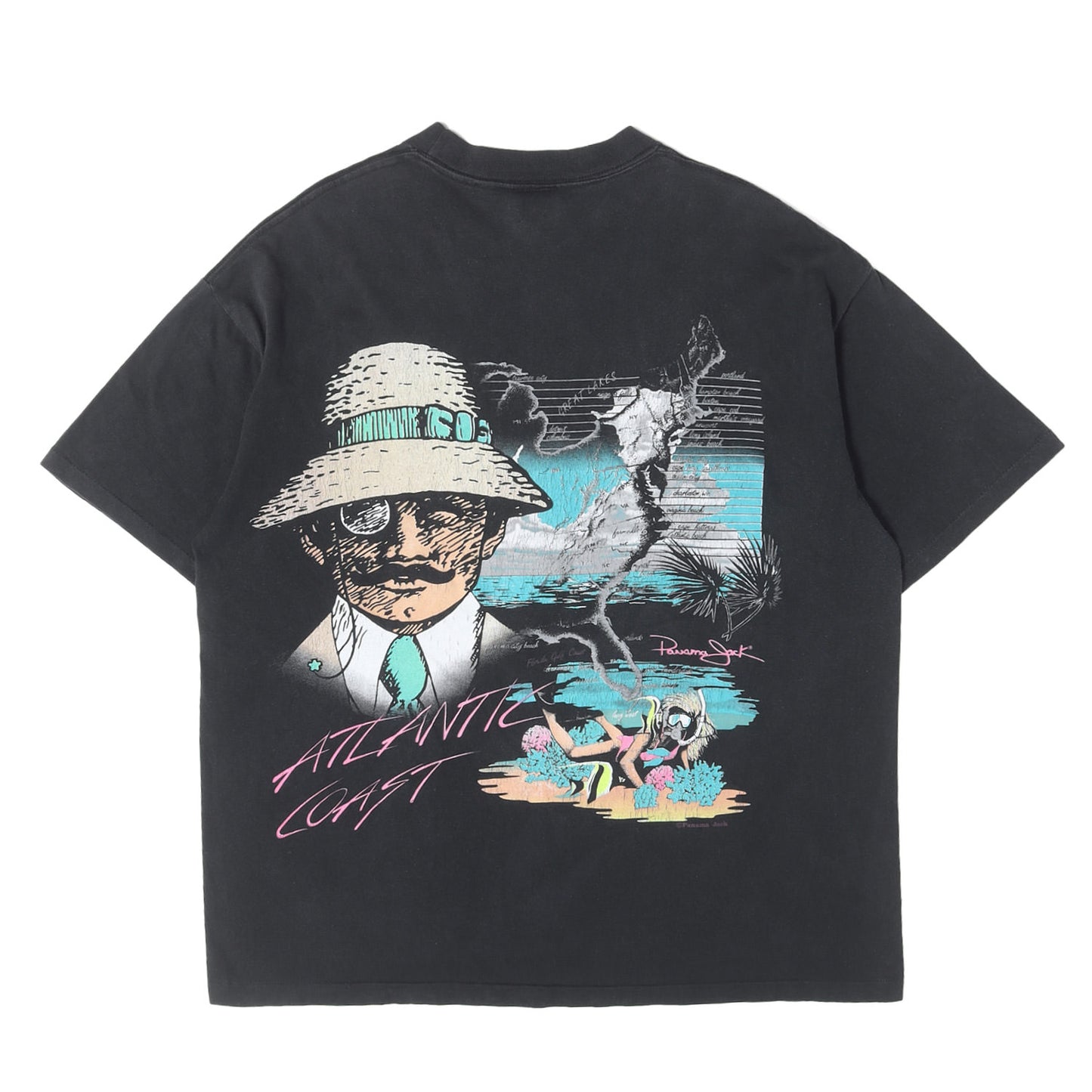 [雰囲気抜群] 90s アイコニックグラフィック 両面プリント クルーネック Tシャツ / USA製 PANAMA JACK