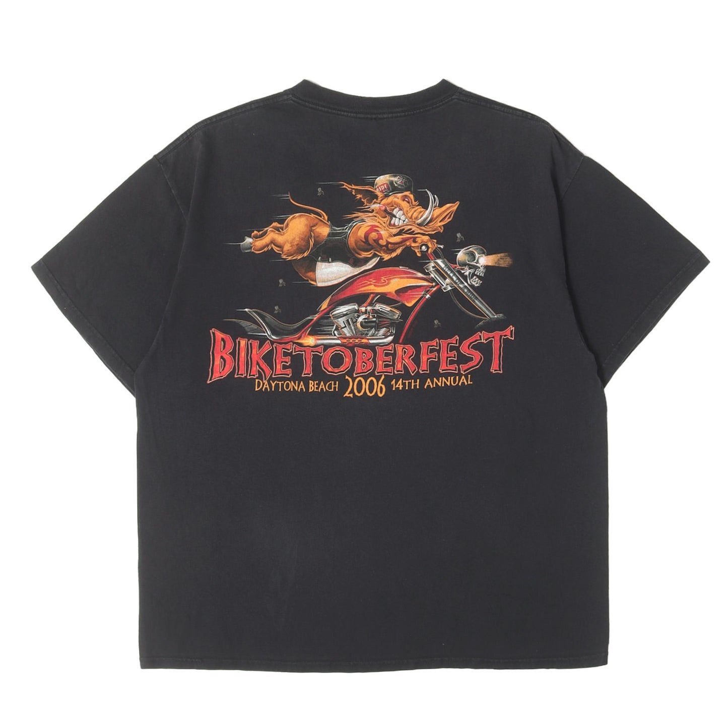 00s BIKETOBERFEST 2006 アイアンクロス ワイルドピッグ クルーネック Tシャツ / エルサルバドル製 DELTA
