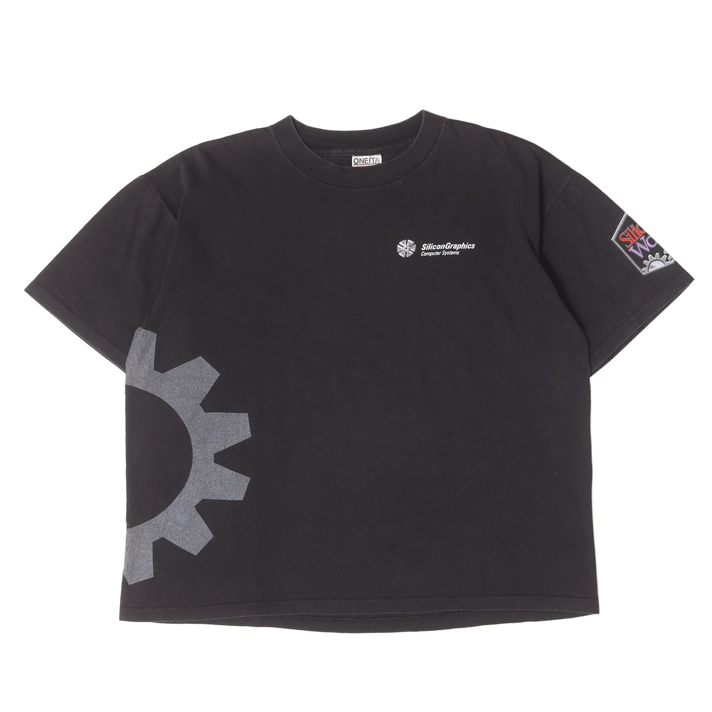 90s シリコンワークス ロゴマーク クルーネック Tシャツ / メキシコ製 ONEITA