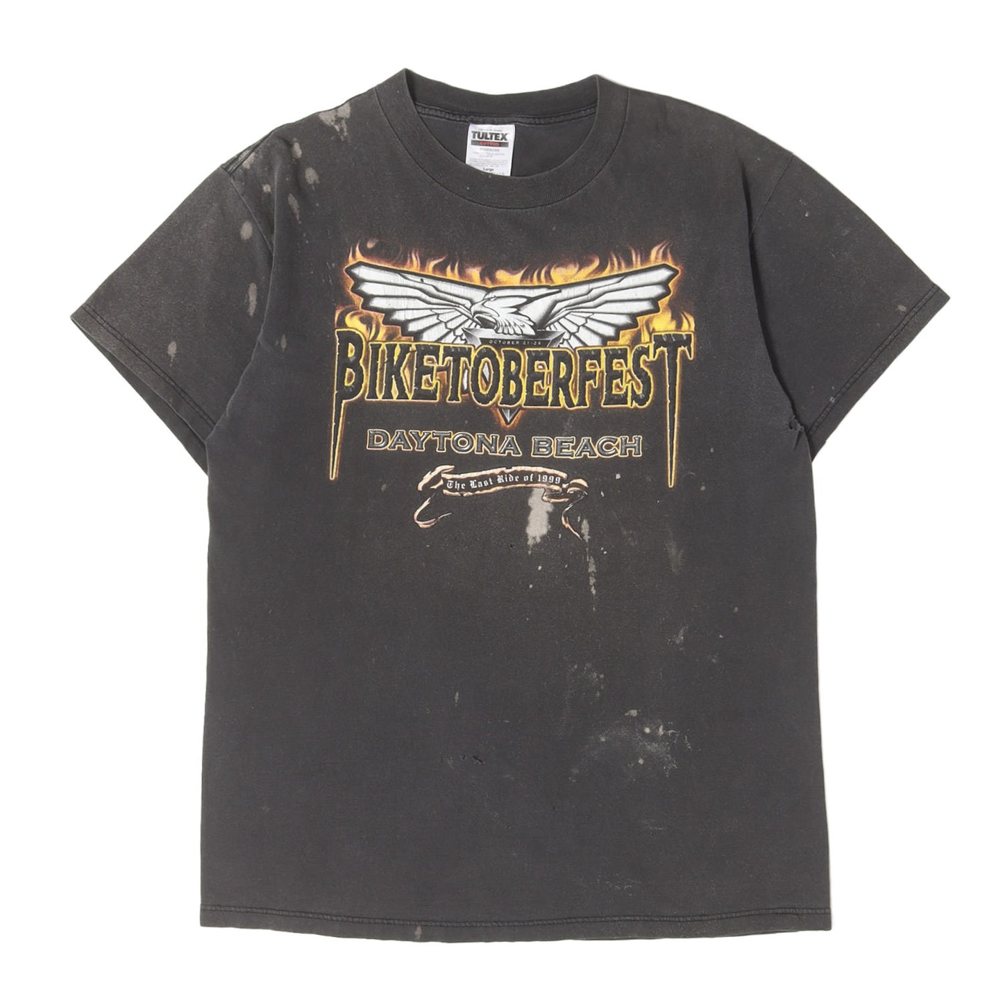 [雰囲気抜群] 90s BIKETOBERFEST V2エンジン イーグル 両面プリント クルーネック Tシャツ / ジャマイカ製 TULTEX