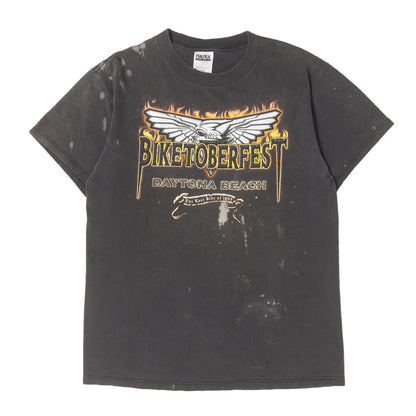 [雰囲気抜群] 90s BIKETOBERFEST V2エンジン イーグル 両面プリント クルーネック Tシャツ / ジャマイカ製 TULTEX