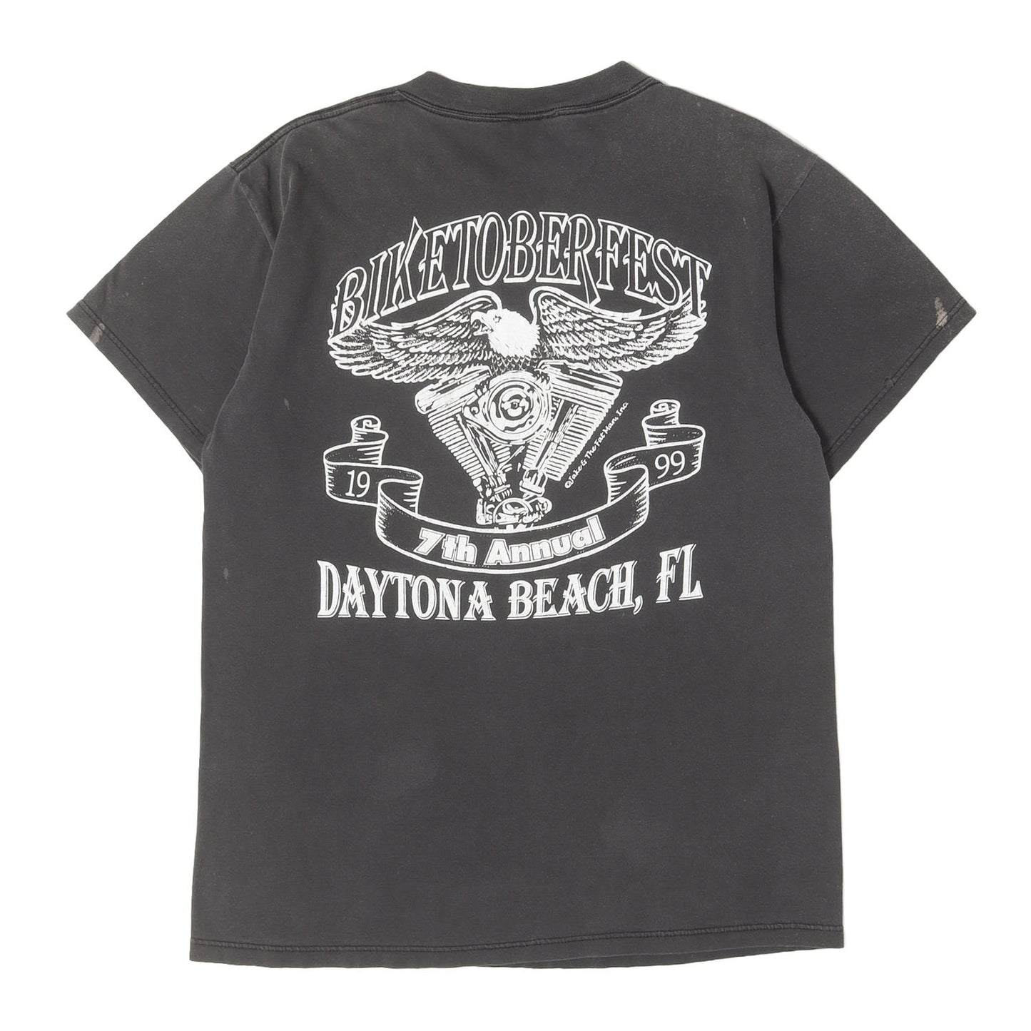[雰囲気抜群] 90s BIKETOBERFEST V2エンジン イーグル 両面プリント クルーネック Tシャツ / ジャマイカ製 TULTEX