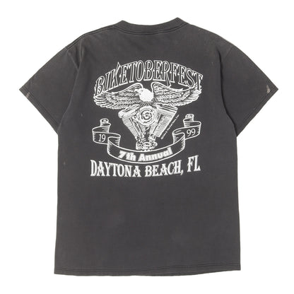 [雰囲気抜群] 90s BIKETOBERFEST V2エンジン イーグル 両面プリント クルーネック Tシャツ / ジャマイカ製 TULTEX