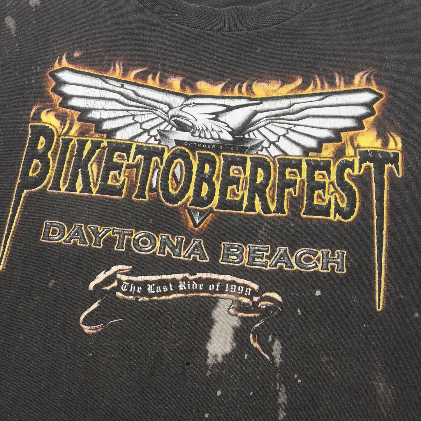[雰囲気抜群] 90s BIKETOBERFEST V2エンジン イーグル 両面プリント クルーネック Tシャツ / ジャマイカ製 TULTEX