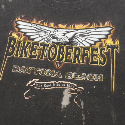 [雰囲気抜群] 90s BIKETOBERFEST V2エンジン イーグル 両面プリント クルーネック Tシャツ / ジャマイカ製 TULTEX