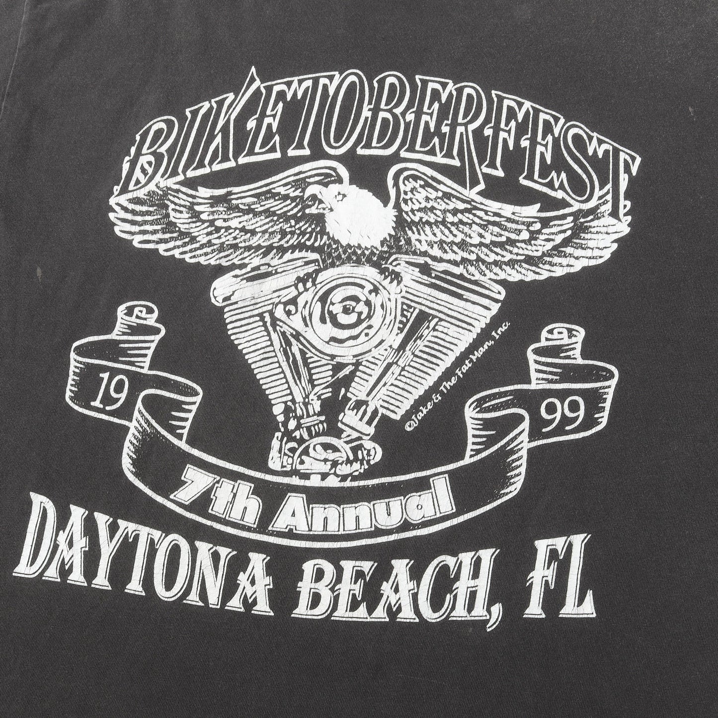 [雰囲気抜群] 90s BIKETOBERFEST V2エンジン イーグル 両面プリント クルーネック Tシャツ / ジャマイカ製 TULTEX