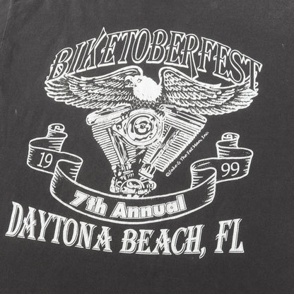 [雰囲気抜群] 90s BIKETOBERFEST V2エンジン イーグル 両面プリント クルーネック Tシャツ / ジャマイカ製 TULTEX