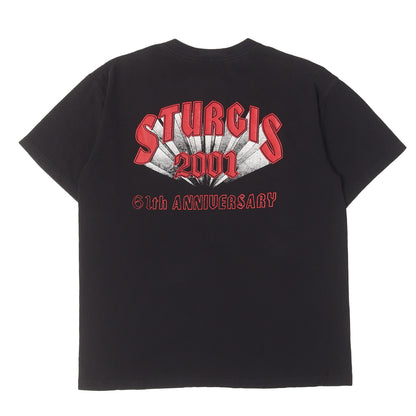 00s STURGIS 2001 イーグル 両面プリント クルーネック Tシャツ / メキシコ製 champ
