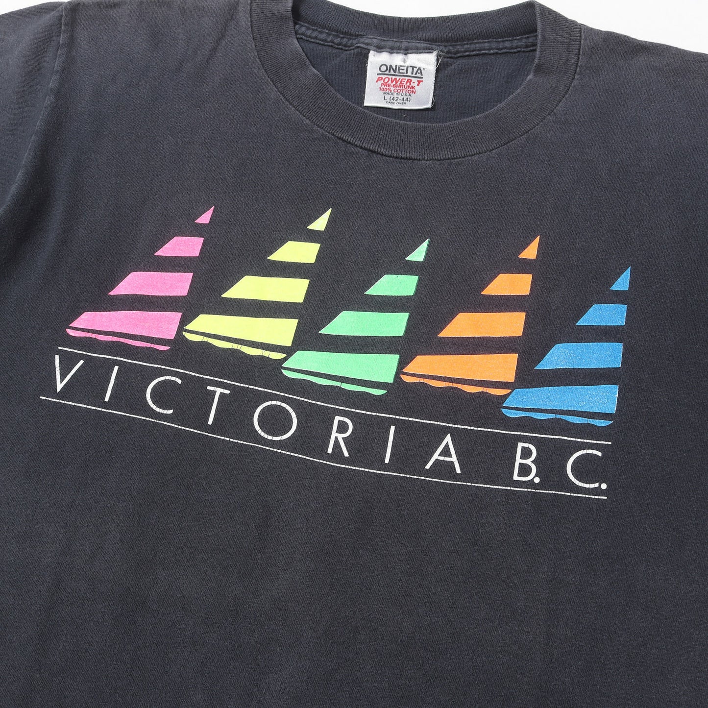 90s セール ネオングラフィックプリント クルーネック Tシャツ / USA製 ONEITA
