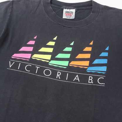 90s セール ネオングラフィックプリント クルーネック Tシャツ / USA製 ONEITA